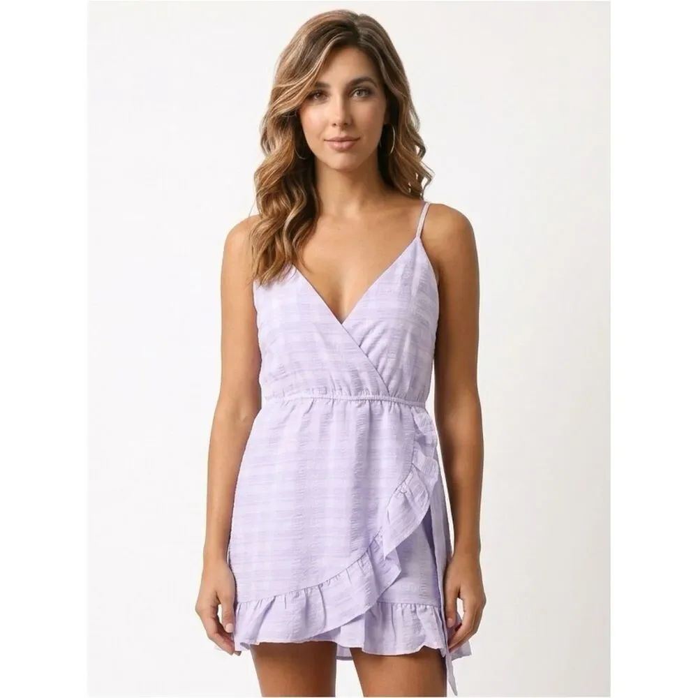 LOVE FATE DESTINY LFD | Lavender Ruffle Wrap Romper Women’s Size Medium NEW!!